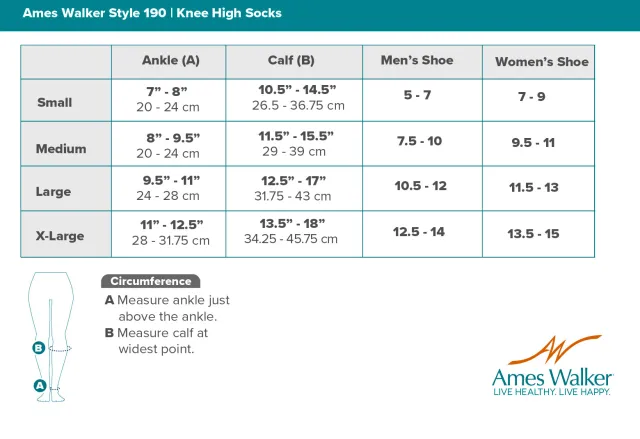AW 190 E-Z Walker Plus Diabetic Crew Socks for Sensitive Feet 8-15 mmHg
