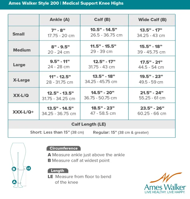 AW 200 Medical Support Knee Highs 20-30 mmHg