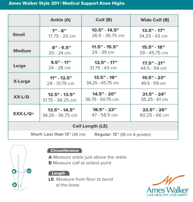 AW 201 Medical Support Open Toe Knee Highs 20-30 mmHg