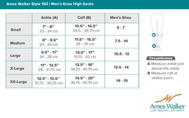 AW 103 Men's Knee High Socks 15-20 mmHg