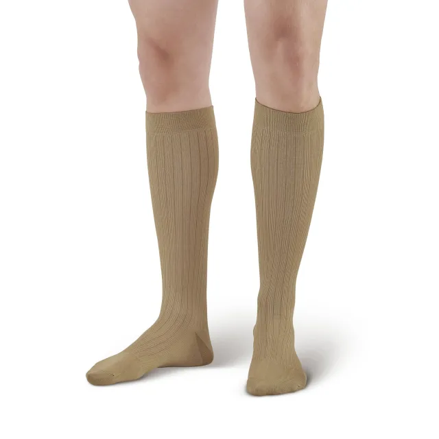 AW 129 Men's Microfiber/Cotton Knee High Dress Socks 15-20 mmHg