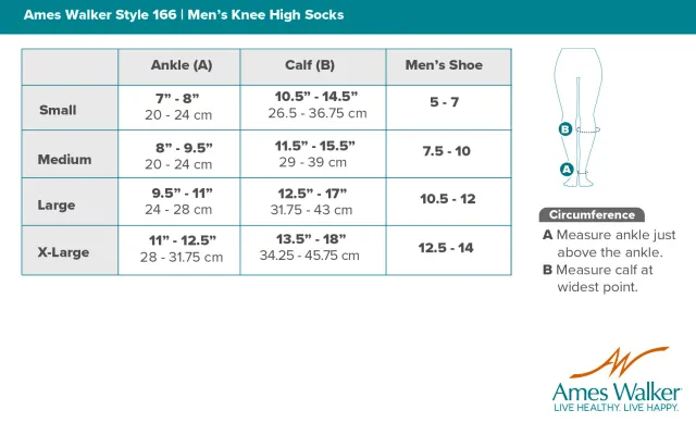 AW 166 Men's Travel Knee High Socks 15-20 mmHg (Sale) Small Khaki