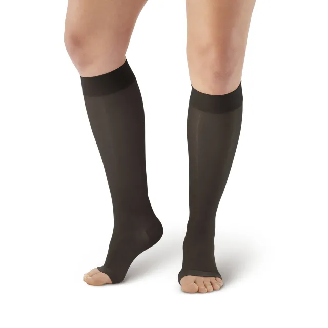AW 44 Sheer Support Open Toe Knee Highs 20-30 mmHg