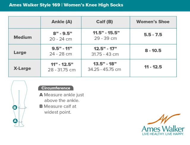 AW 169 Women's Cotton Travel Knee High Socks 15-20 mmHg (Sale)
