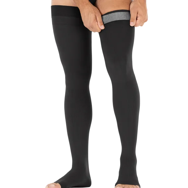 Jobst for Men Open Toe Thigh Highs w/Dot Band 20-30 mmHg