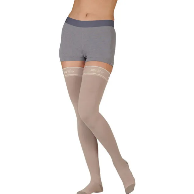 Juzo 2061 Silver Soft Thigh Highs w/Silicone Band 20-30 mmHg