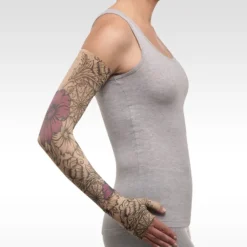Juzo Soft 2001 Signature Collection Print Floral Purple Henna Armsleeve 20-30 mmHg