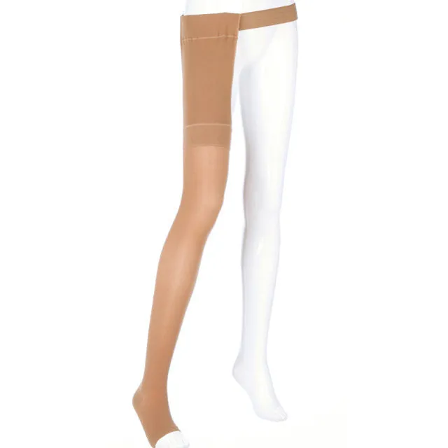 Mediven Plus Open Toe Thigh Highs w/Waist Attachment Right Leg 20-30 mmHg