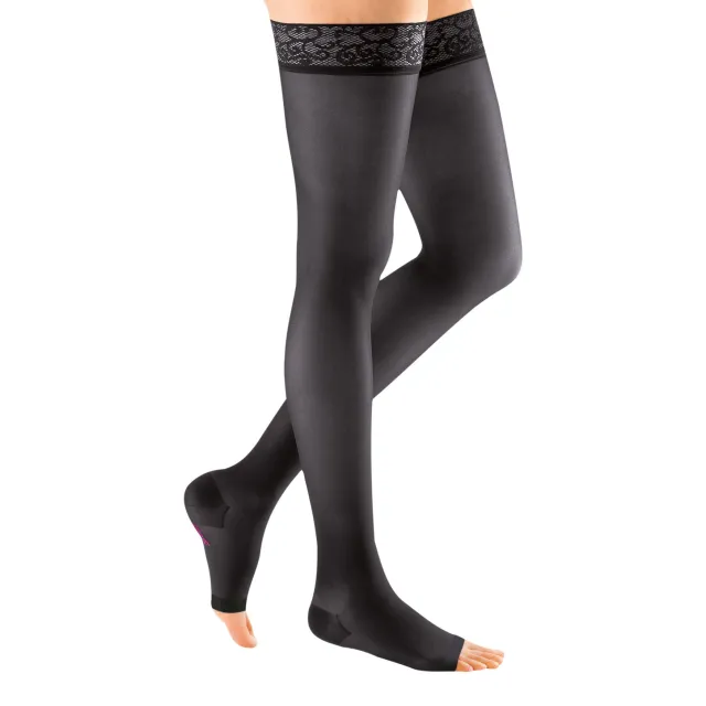 Mediven Sheer & Soft Open Toe Thigh Highs w/Lace Band 20-30 mmHg