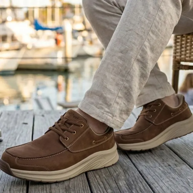 Orthofeet Commander Mens Hands Free Casual Boat Shoe