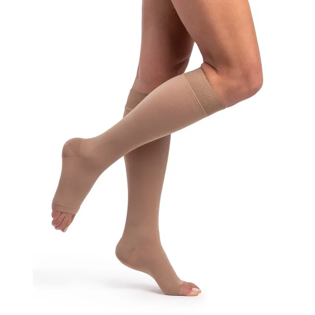 Sigvaris Dynaven 971 Women's Open Toe Knee Highs w/Grip Top 15-20 mmHg