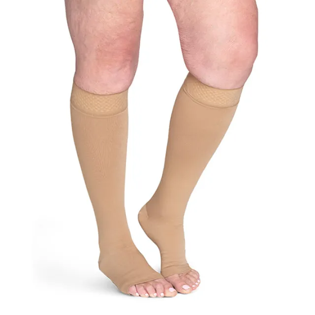 Sigvaris Specialty 553 Secure Unisex Open Toe Knee Highs w/Silicone Band 30-40 mmHg