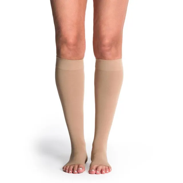 Sigvaris Style 842 Women's Soft Opaque Open Toe Knee Highs 20-30 mmHg
